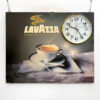 Pannello Lavazza con orologio vintage