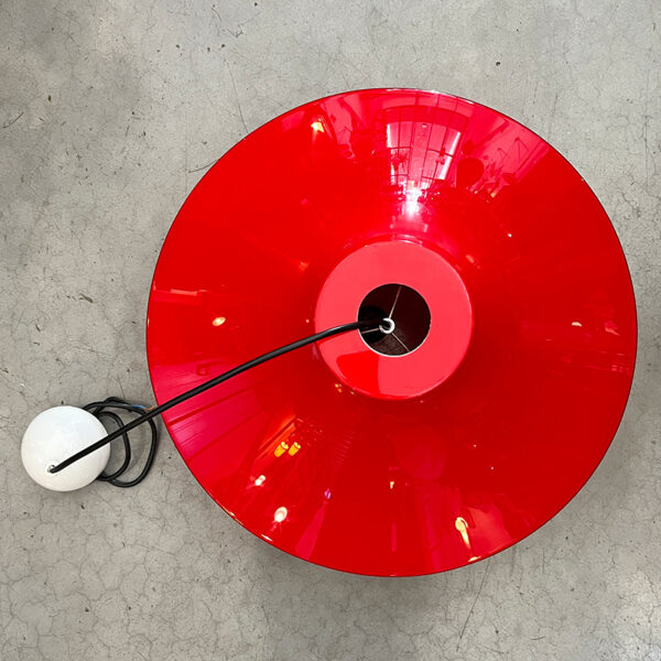 lampadario in plastica rosso vintage