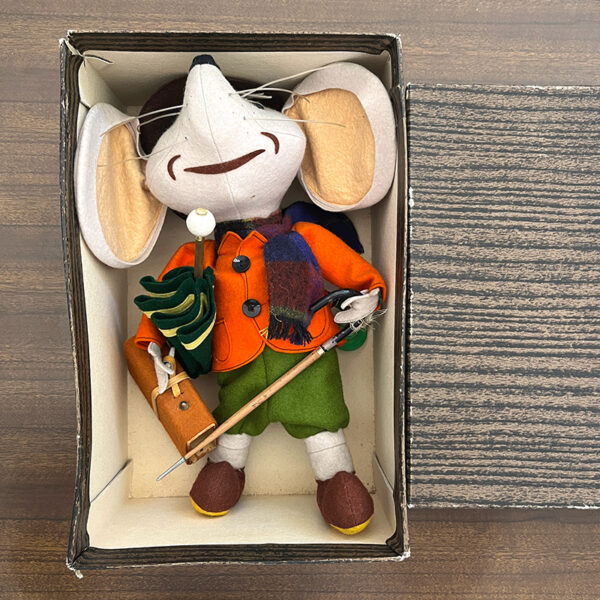 topo gigio cresba in panno vintage