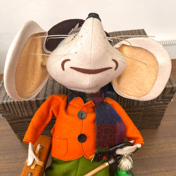 topo gigio cresba in panno vintage