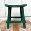 sgabello in legno verde vintage