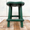 sgabello in legno verde vintage