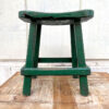 sgabello in legno verde vintage