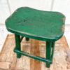 sgabello in legno verde vintage