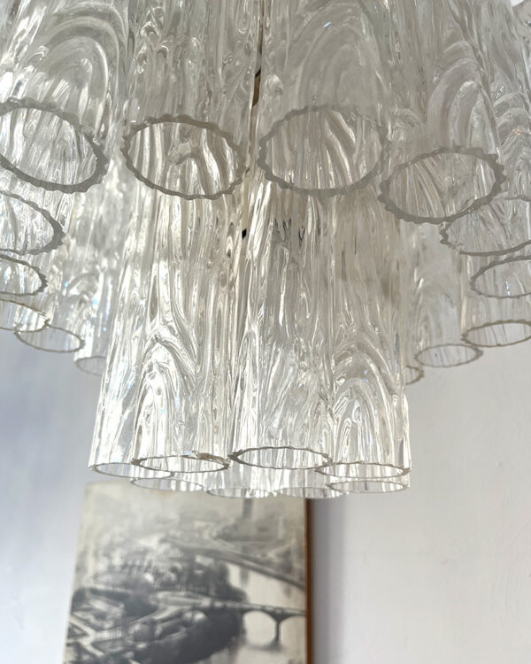 lampadario con cilindri vetro di Murano vintage