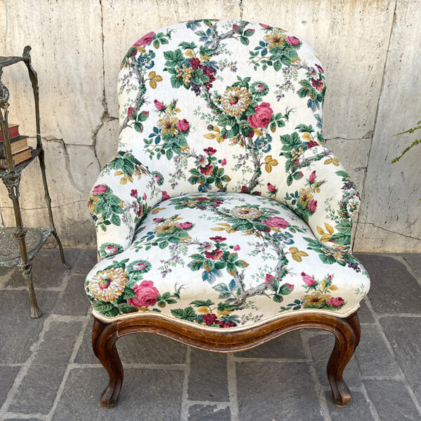 poltrona vintage inglese a fiori Bobeche