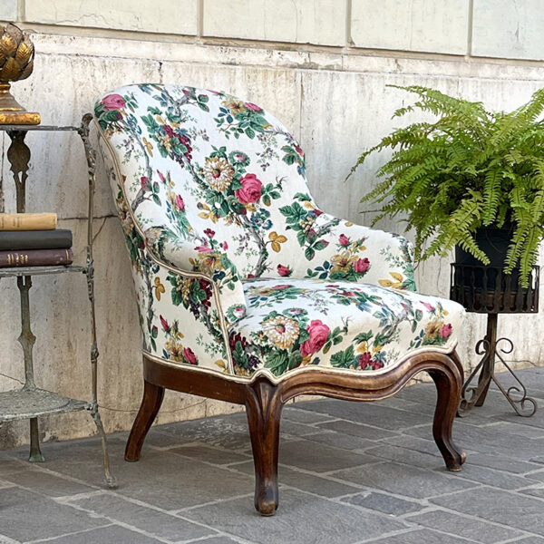 poltrona vintage inglese a fiori Bobeche