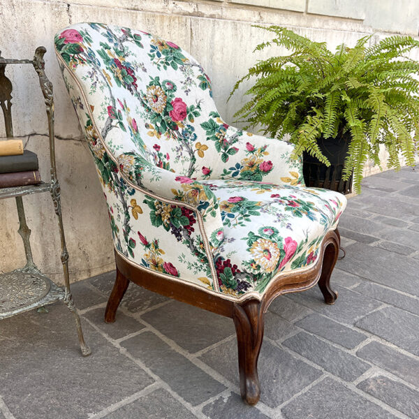 poltrona vintage inglese a fiori Bobeche